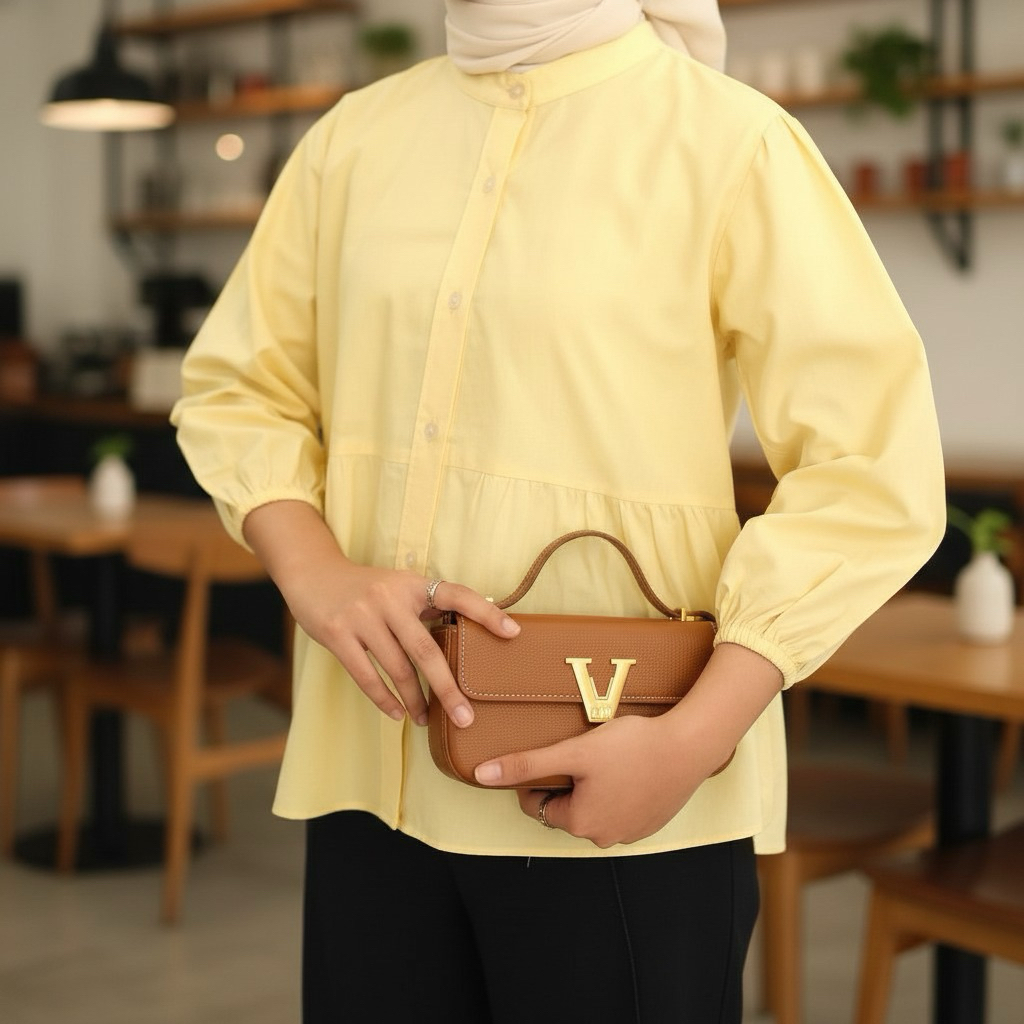 KATUN Kyren Blouse - เสื้อเบลาส์ผ้าลินินผ้าฝ้ายกึ่งครอป