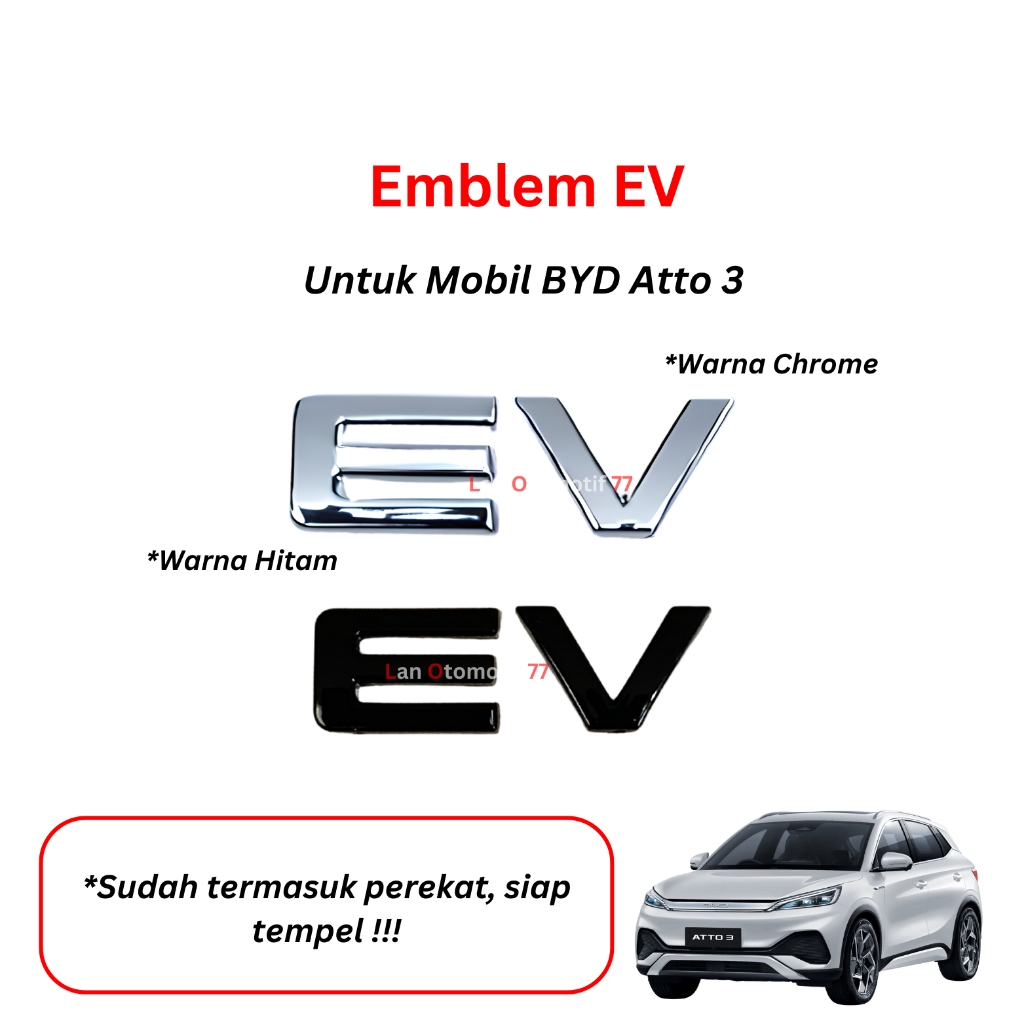 BYD Emblem EV สําหรับ BYD Sealion Cars 7 Chrome & Black สีรวมกาวพร้อมติด