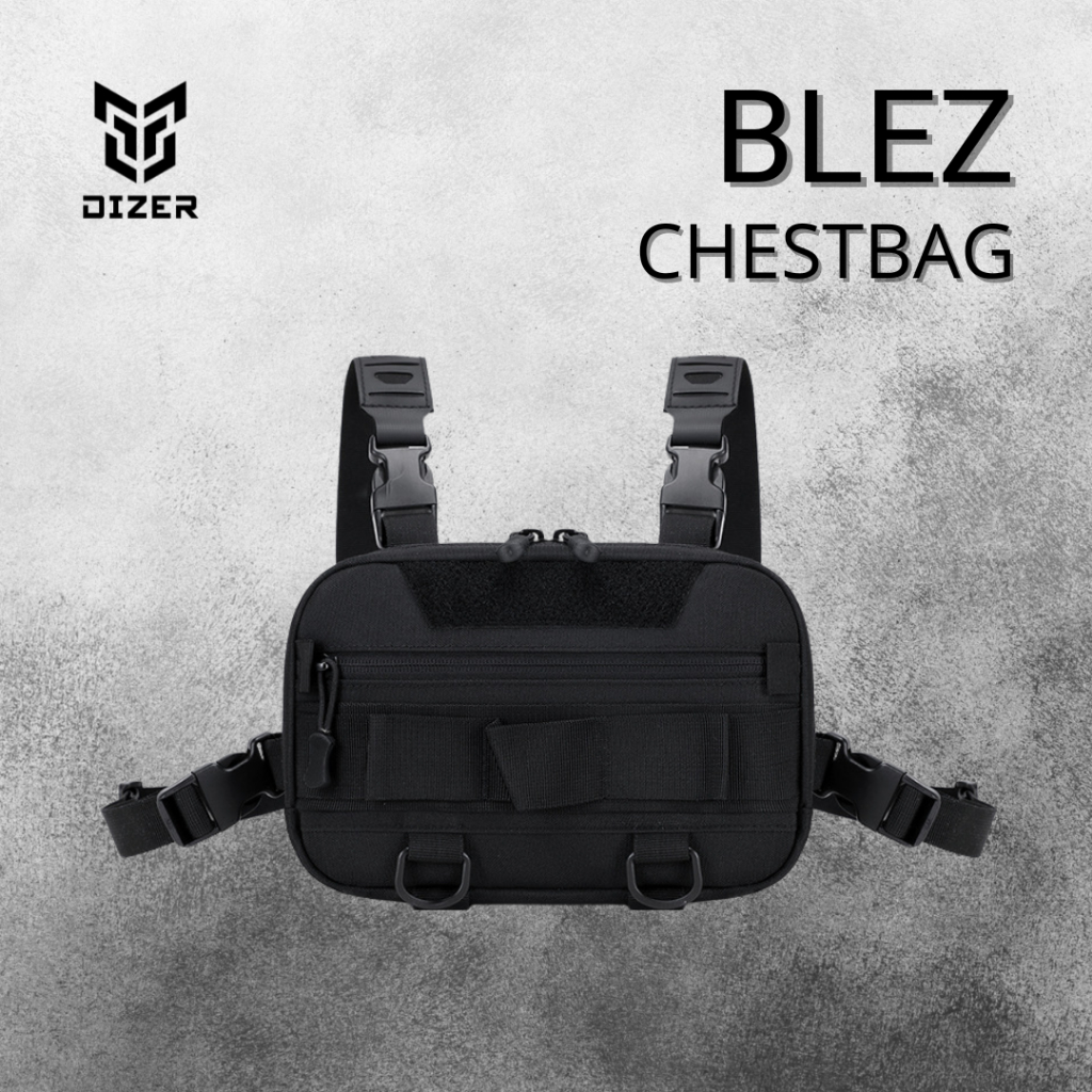 RIZER - กระเป๋าคาดหน้าอก BLEZ _ กระเป๋าคาดหน้าอกโพลีเอสเตอร์_ สีดํา