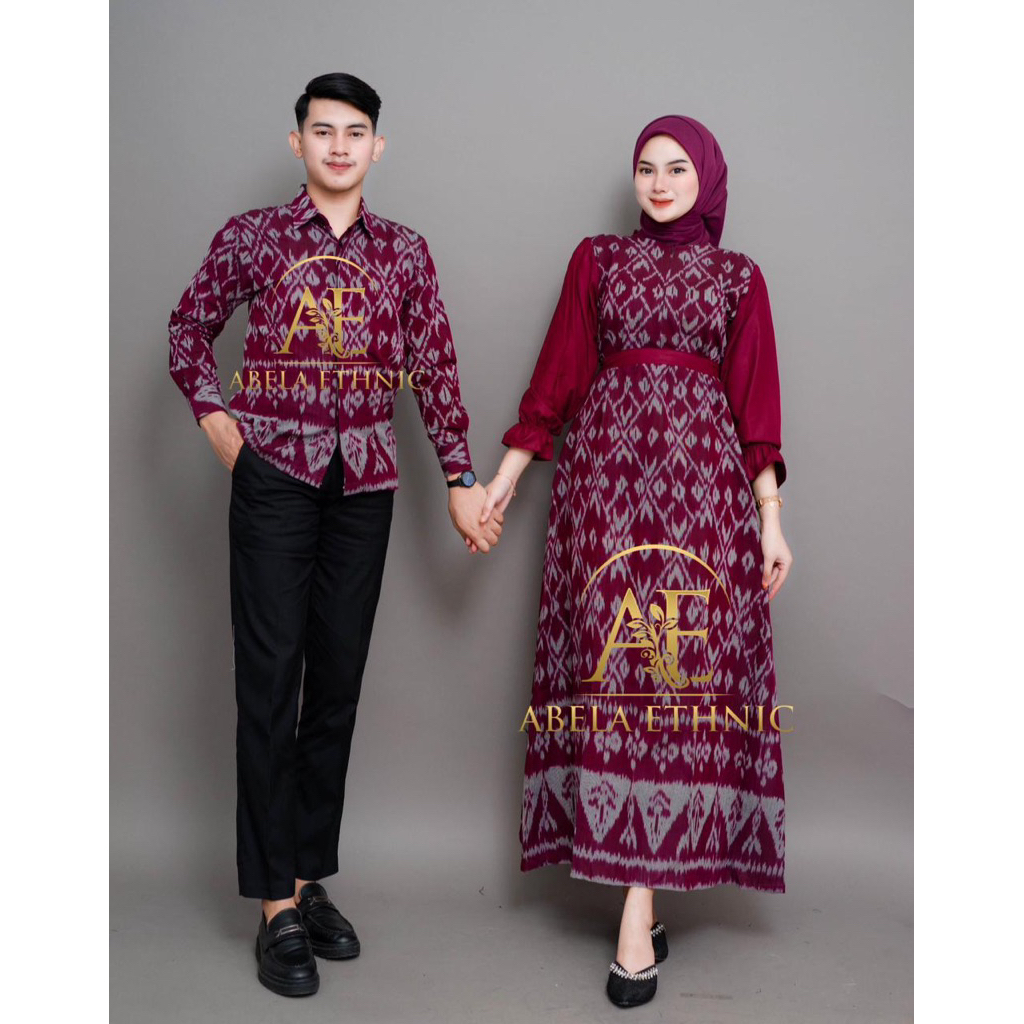 MAWAR ABELA ETHNIC - BELVIA RED ROSE COUPLE WOVEN CLOTHES - COUPLE WOVEN CLOTHES - COUPLE WOVEN CLOT