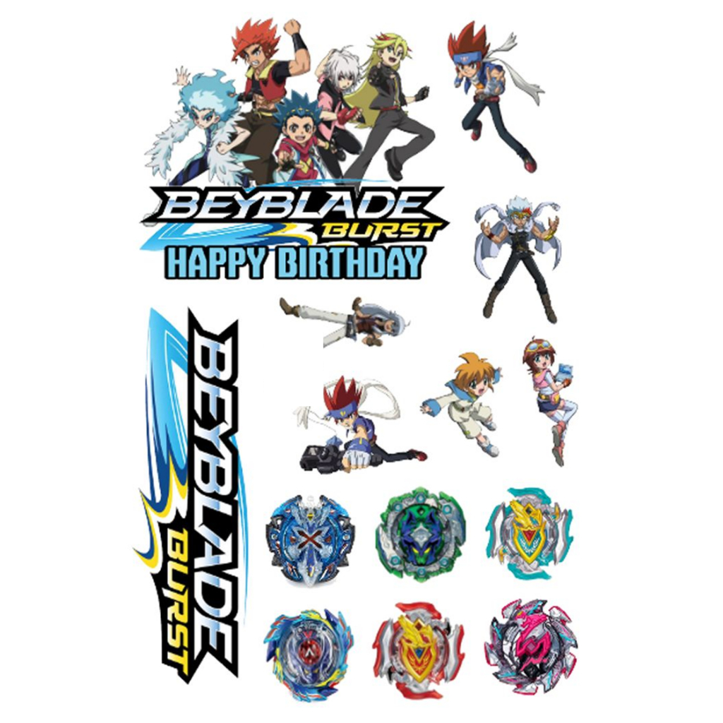 BEYBLADE BURST ท็อปเปอร์ | BEYBLADE ท็อปเปอร์เค้กชื่อแบบกําหนดเอง | BEYBLADE BURST ธีมตกแต่งเค้กวันเ