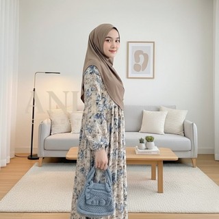 AUREL MIDI DRES MOTIF BUNGA PREMIUM GAMIS BUSUI GAMIS BUMIL / GAMIS JUMBO / GAMIS BUNGA TERLARIS