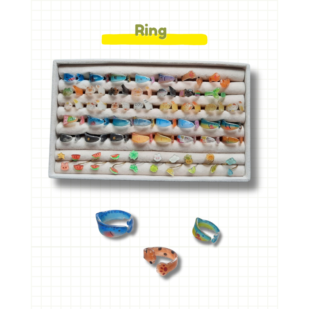 [READY] HANDMADE RING - CIKAN - กระดาษ SHRINK - RESIN