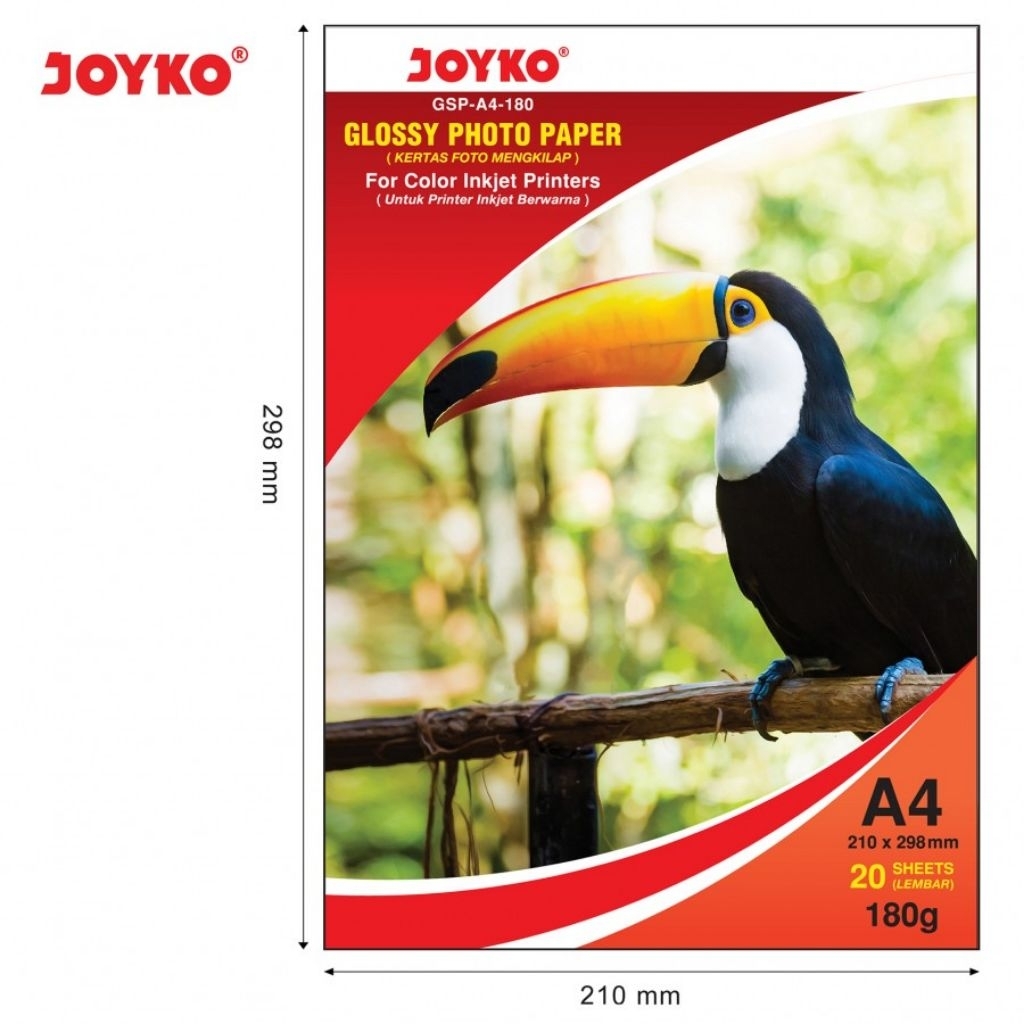 GLOSSY PHOTO PAPER A4-180 GSM JOYKO / GLOSSY PHOTO PAPER A4 180GSM JOYKO
