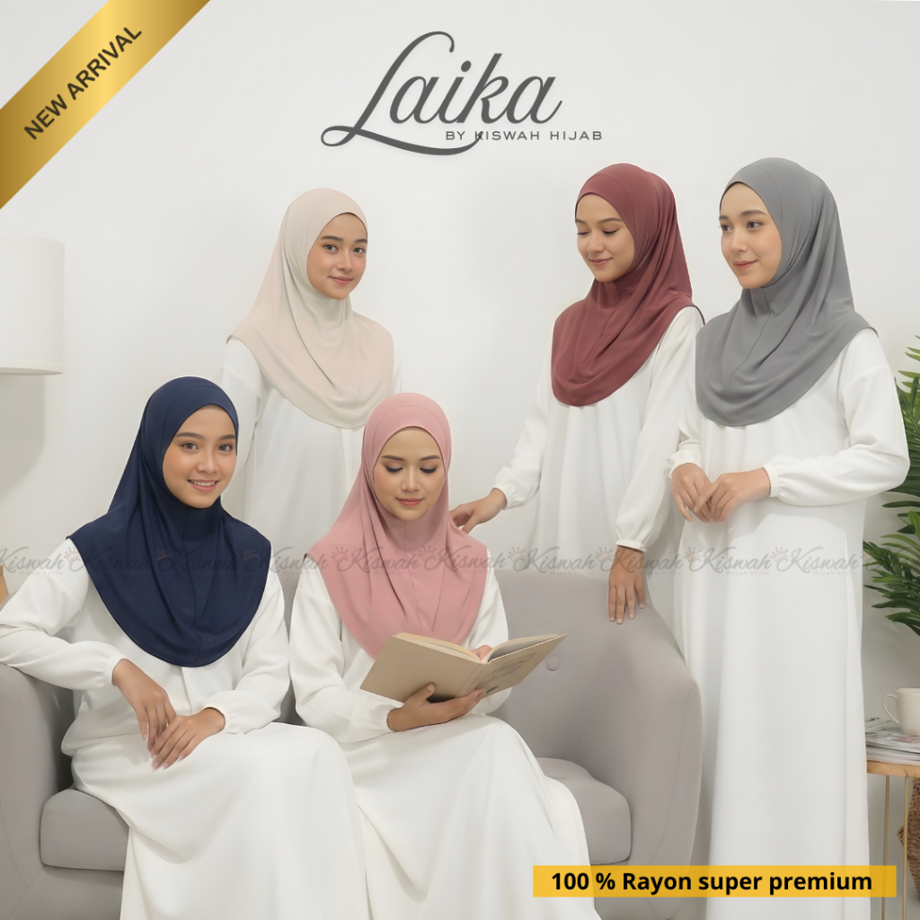 Kiswah - Hijab LAIKA เรยอนยาง Instant Hijab เรยอน Super Premium Hijab ยางคาง LAIKA Non Pad Flowly