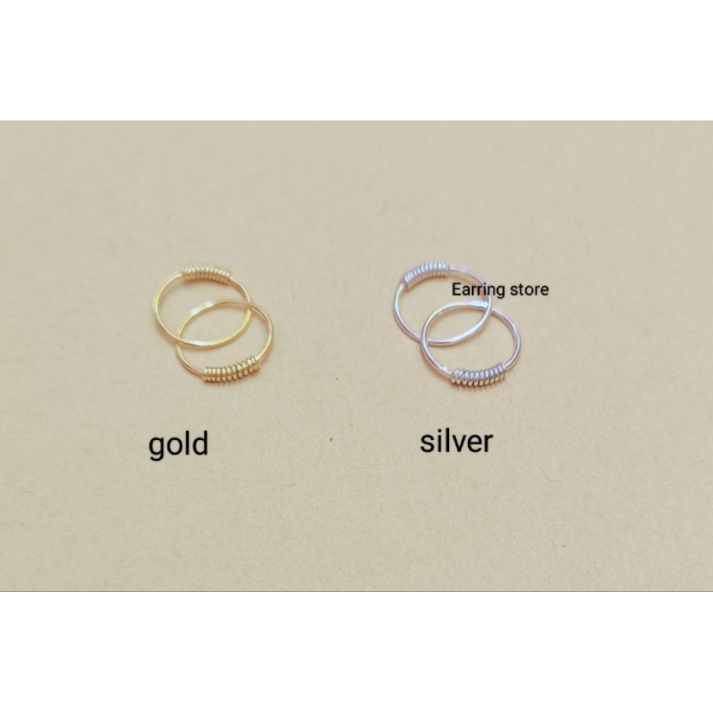 1/4 GRAM BABY WRAP EARRINGS 925 SILVER GOLD PLATED