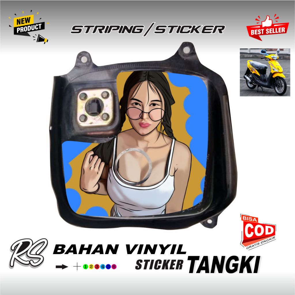 Cool Anti-Fade Mio Sporty Smile Tank Sticker
