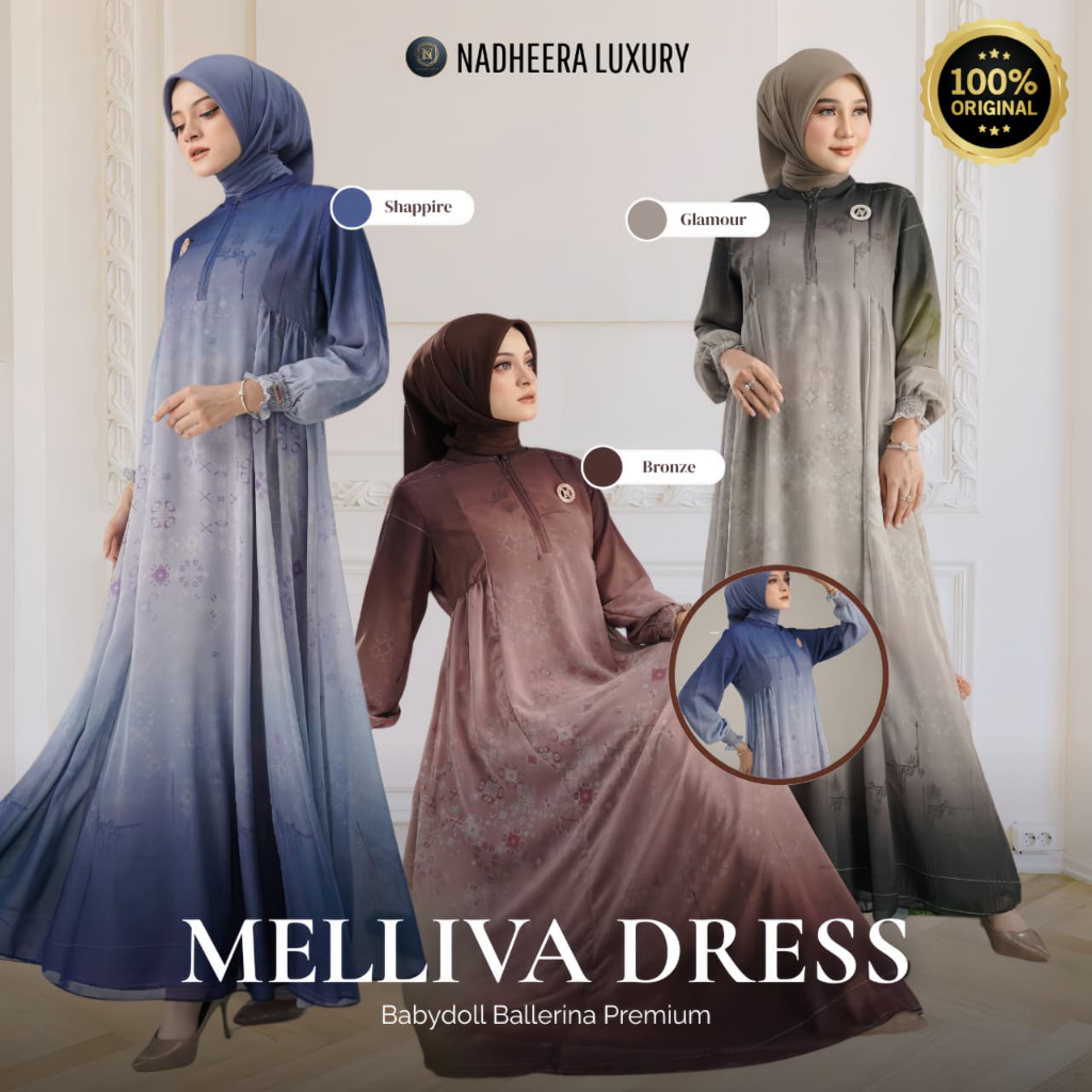 READY / NEWEST MELILVA DRESS NADHEERA LUXURY / NEWEST GAMIS / BY NADHEERA LUXURY / เดรสล่าสุด / เดรส