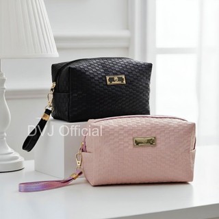 Pouch Make Up Aesthetic Multi Fungsi Pencil Case Hologram Kotak Pencil Leather Simpel Pastel Color Cat Engraving DVJ Official
