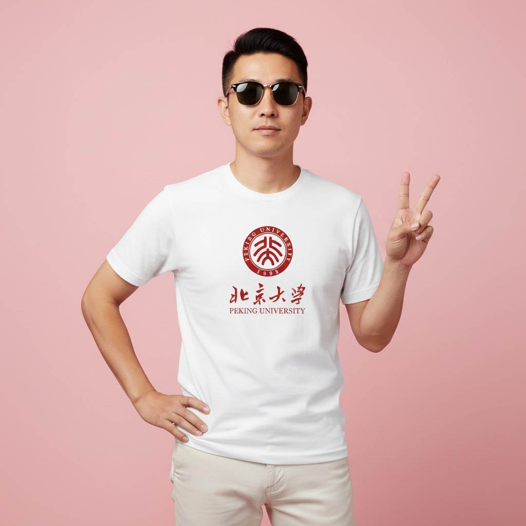 เสื้อยืดหวีผ้าฝ้ายสําหรับทั้งชายและหญิง Peking University China เสื้อผ้า Distro