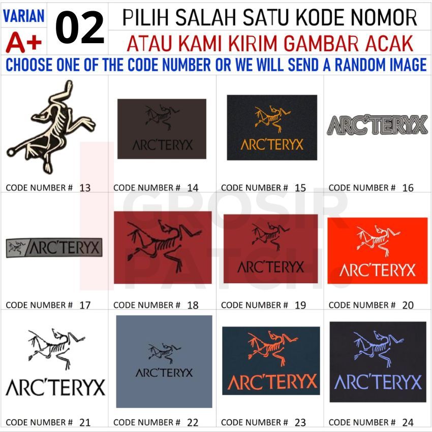 WHOLESALE ARCTERYX PATCH ปักโลโก้/Emblem/Bet LEAF SYMBOL Archaeopteryx 7-8 ซม. | A+02