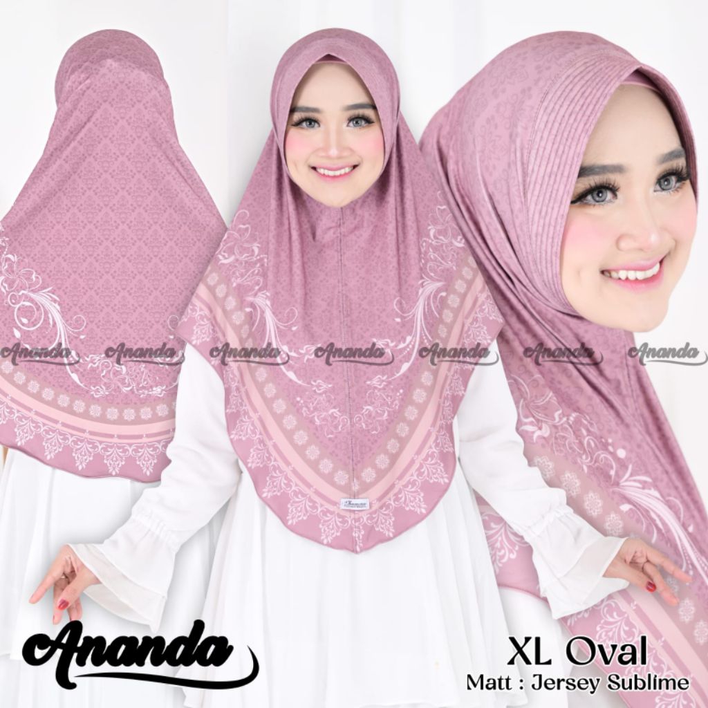 Hijab Amira pet Jersey พิมพ์โดย Ananda Hijab XL