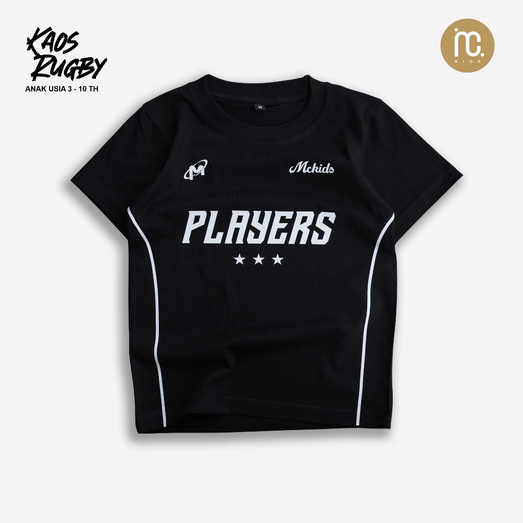 Rugby Kids T-Shirt with Baseball Number Motif List Variations, Distro Kids T-Shirt by Micokids