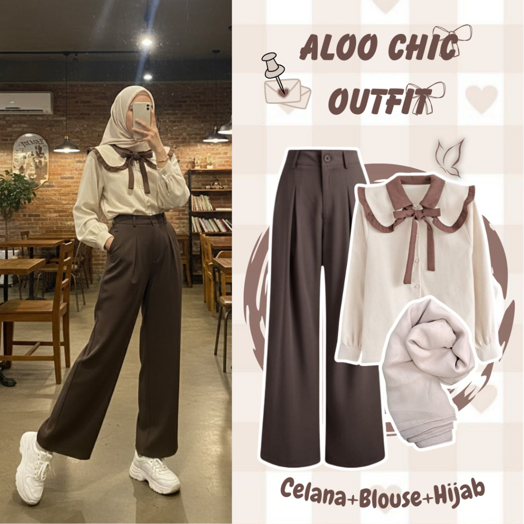 สาวฮังเอาท์อินเทรนด์ (Blouse, กางเกง, Bella Square) One Set สําหรับวัยรุ่น Viral Trend - KA21