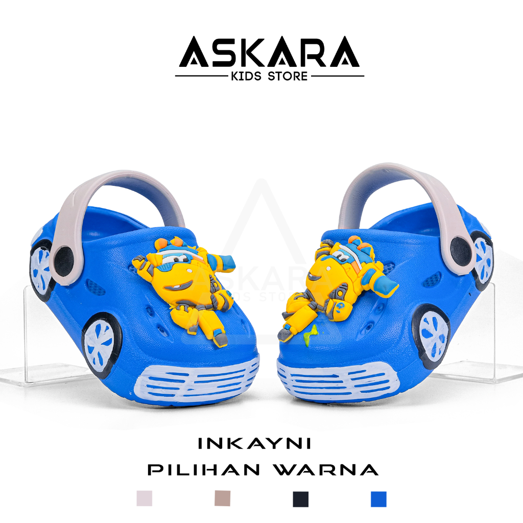 New Inkayni Super Wings Car Model Boys Sandals / Baim Boys Sandals Lightweight Soft Anti-Slip - Askara Kids Store