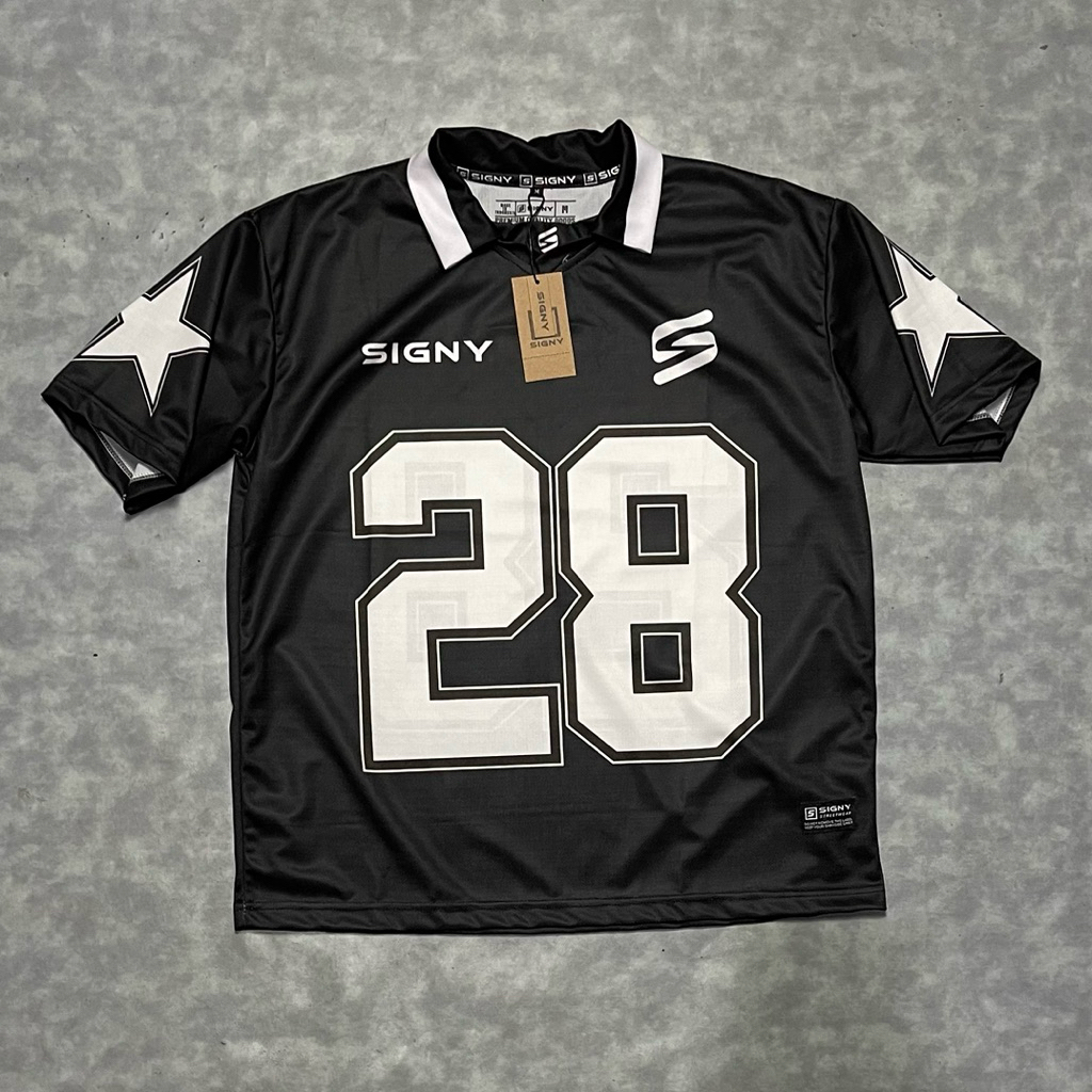 SIGNY over size Streetwear Jersey หมายเลข 28 / Hockey Jersey / เสื้อรักบี้ / เสื้อกีฬา / เสื้อฟุตบอล