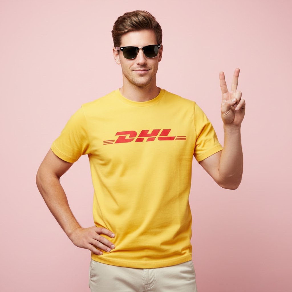 DHL Global shipping เสื้อยืด Unisex Distro Clothing แขนสั้นและแขนยาว