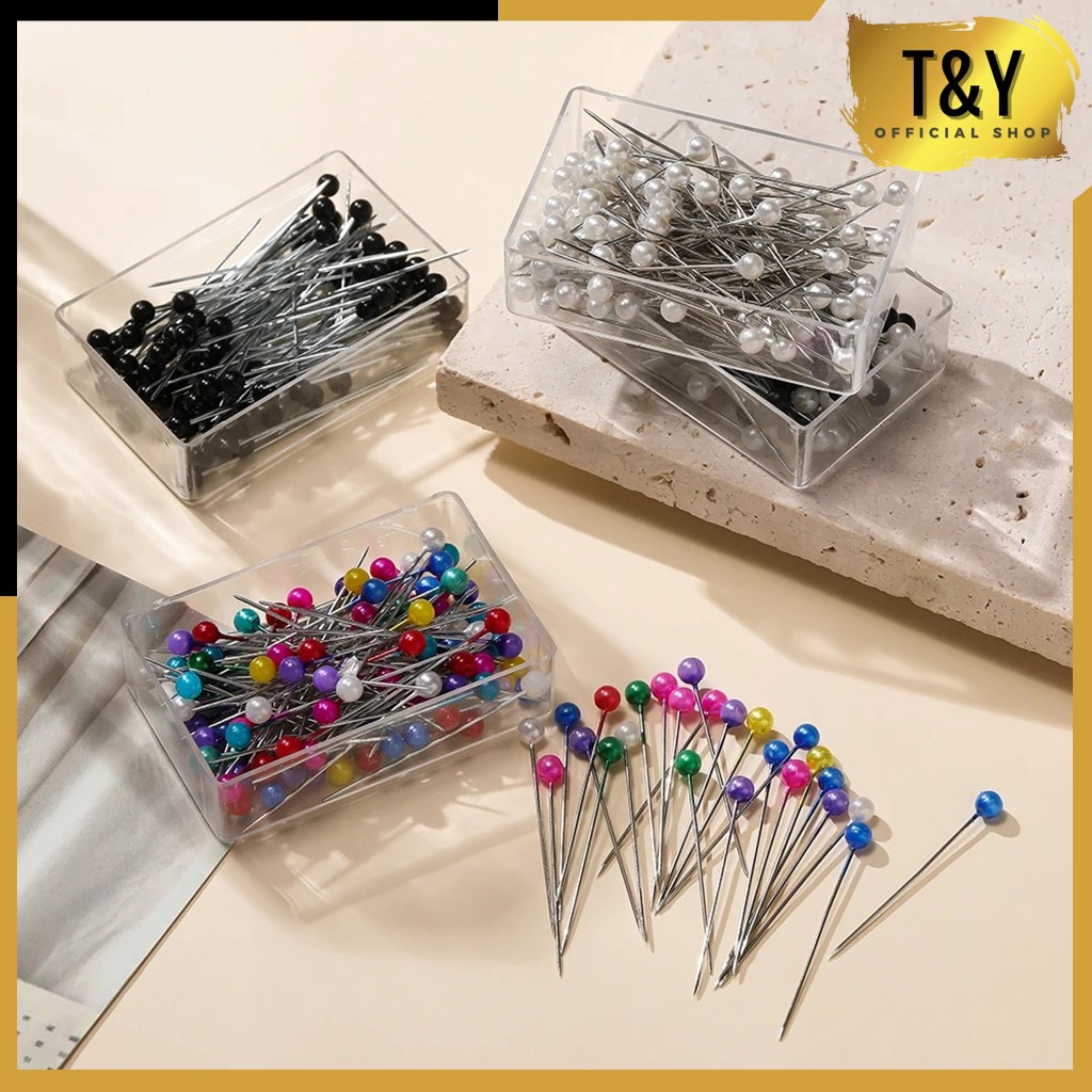 T&Y Safety Pins กล่องบรรจุภัณฑ์ Ball Head 1.5 นิ้วสีสัน Anti-Rust Hijab Safety Pins อเนกประสงค์สแตนเ