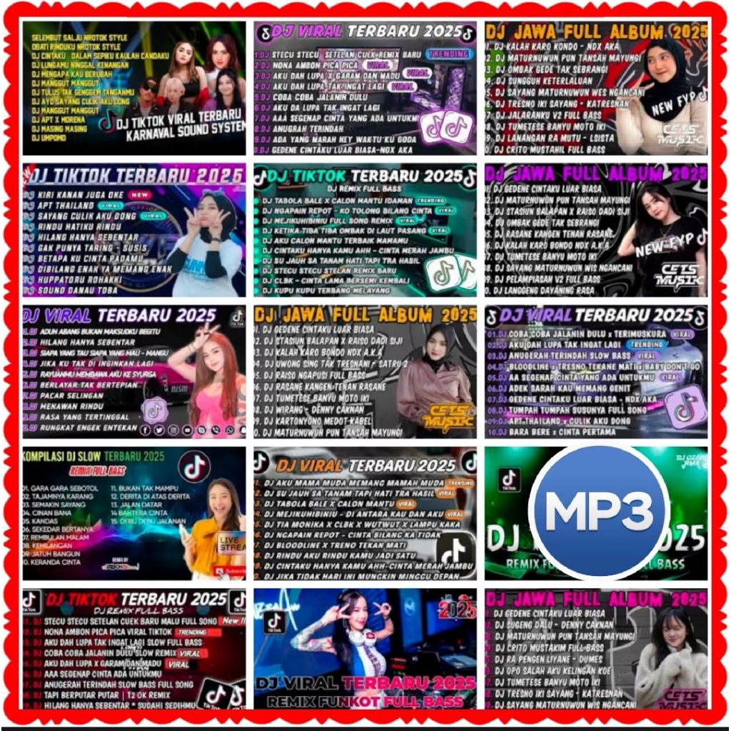 CD MP3 LATEST DJ SONG 2025 - CD MP3 DJ BREAKBEAT 2025 - MP3 CASSETTE DJ TIK TOK SONG - MP3 DJ TIKTOK