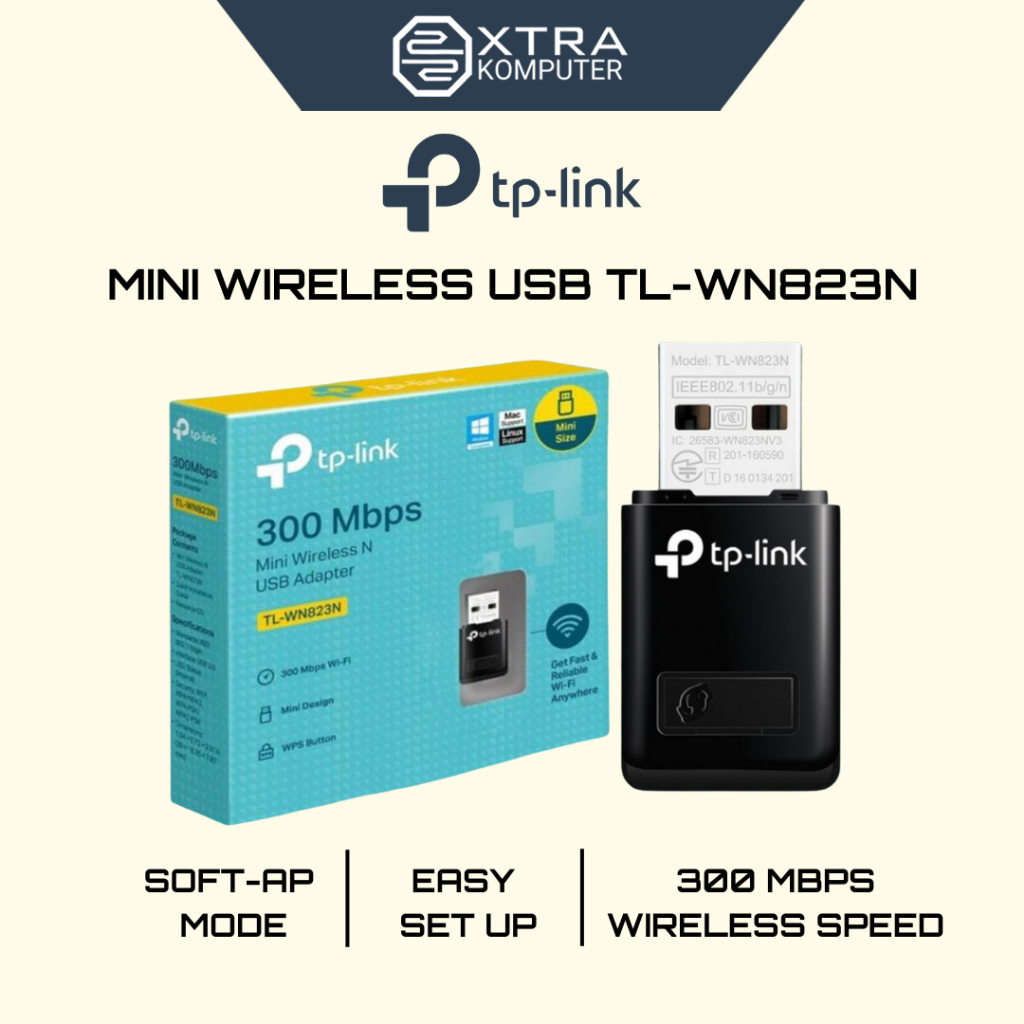 อะแดปเตอร์ USB Wifi Mini 300Mbps TL- WN823N TP LINK TPLINK WN 823N