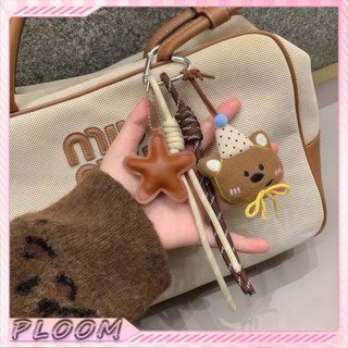 Charm Tas Boneka Beruang Teddy Miu Aesthetic Warna Kopi Premium Gantungan Rantai Manik Tas Sekolah