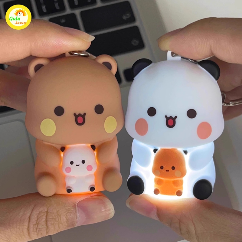 GANTUNGAN CAHAYA I Love You Bubu Dudu Luminous พวงกุญแจ Bubu Dudu Light ฉันรักคุณและเสียง/น่ารัก Min