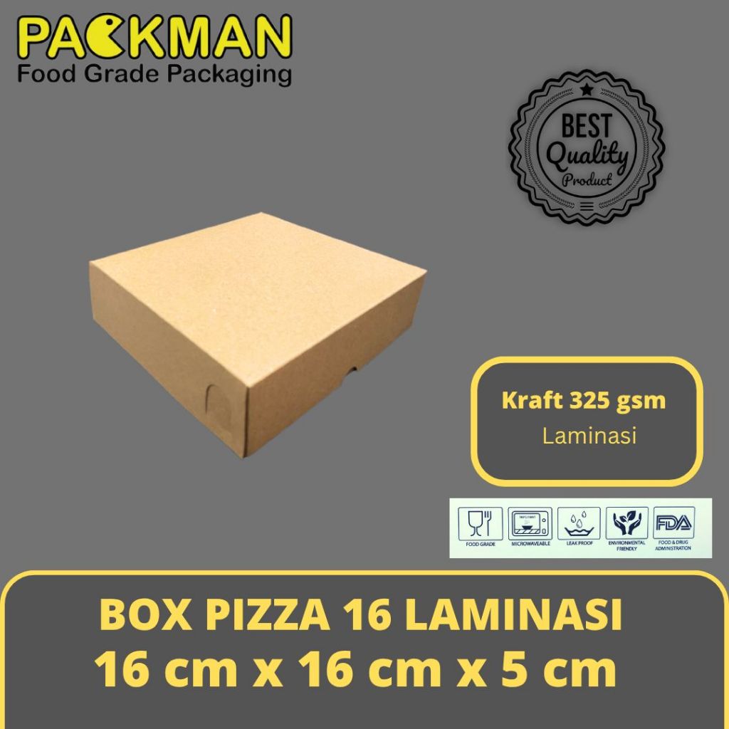 PIZZA BOX 16x16x5 PE / LAMINATION / KRAFT BOX