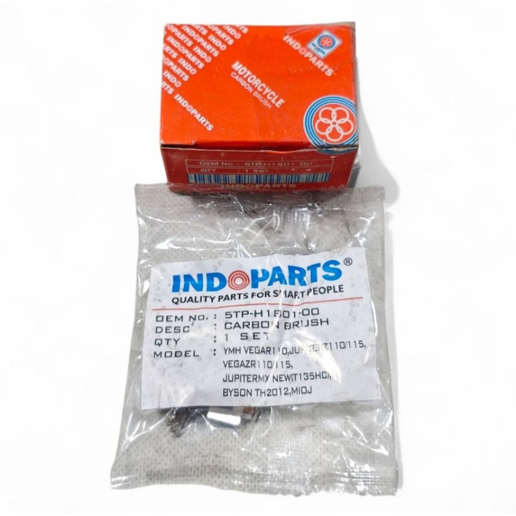 แปรงคาร์บอน 5TP-H1801-00 Indopart Coloster Vega-R110 Jupiter 110/115 Vega Zr110/115, Jupiter MX New,