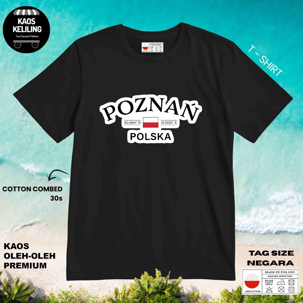 POLAND SOUVENIR เสื้อยืด 1 พร้อม POLAND LABEL TAG ASLCI PREMIUM SOUVENIR CLOTHES ของขวัญ