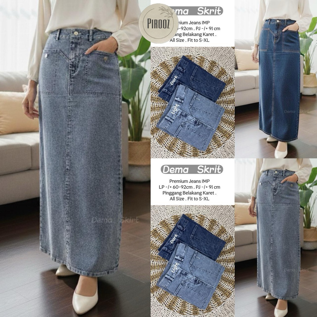 NO CANCEL• Dema Skirt• กระโปรงยีนส์หิมะยาว