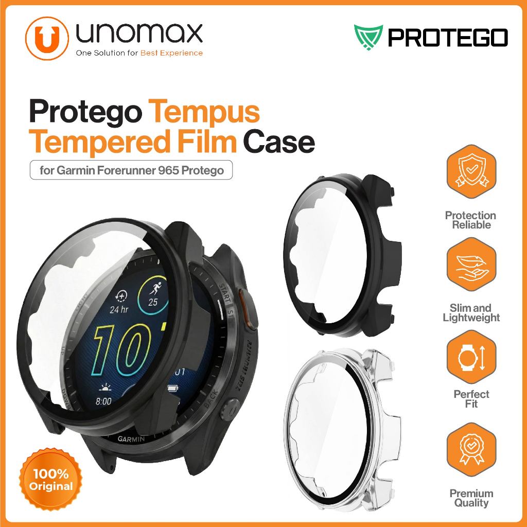 เคสนาฬิกา Garmin Forerunner 965 Protego Temple Tempered Film Protective PC Casing (PT-021)