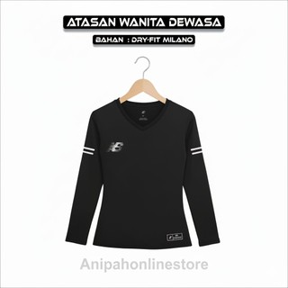 Baju Running wanita lengan panjang Kaos gym baju joging wanita kaos tenis voly