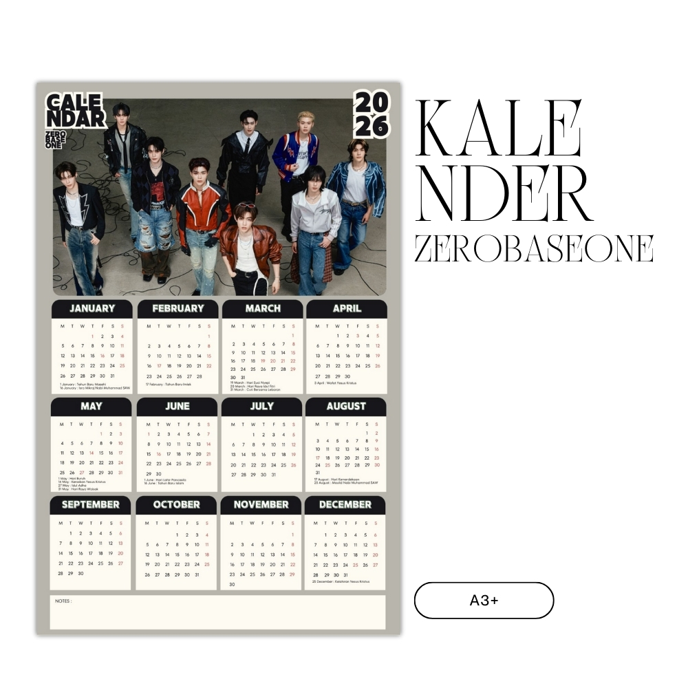 2026 ZEROBASEONE CALENDAR ZB1 KPOP UNOFFICIAL KOREA JIWOONG HANBIN MATTHEW TERAE RICKY GYUVIN