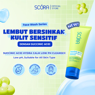 [Hero] Scora Succinic Acid Hydra Calm Low pH Cleanser 100ml | Sabun Wajah Facial Wash Sabun Wajah Berjerawat Acne Gentle Scora Official Store