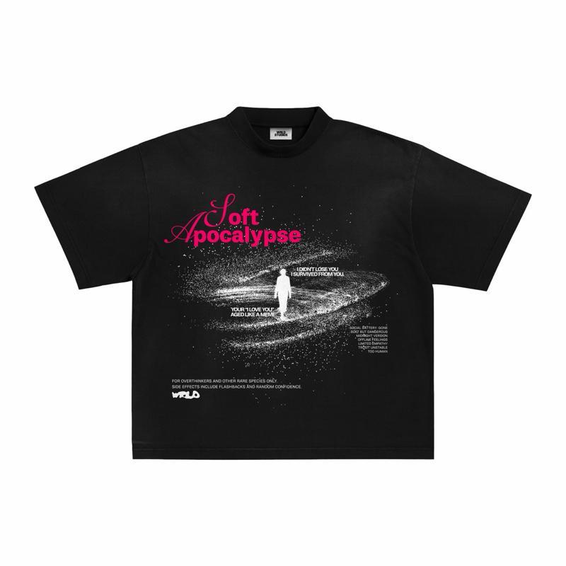 เวิร์ด สตูดิโอ | เสื้อยืด Boxy Fit Oversize Soft Apocalypse Black 20s