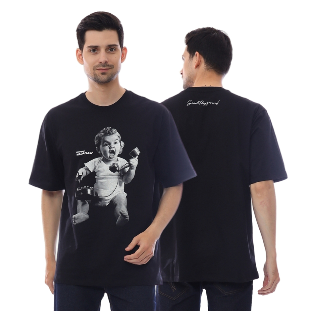 Original Distro Hello Baby เสื้อยืดสีดําขนาดใหญ่