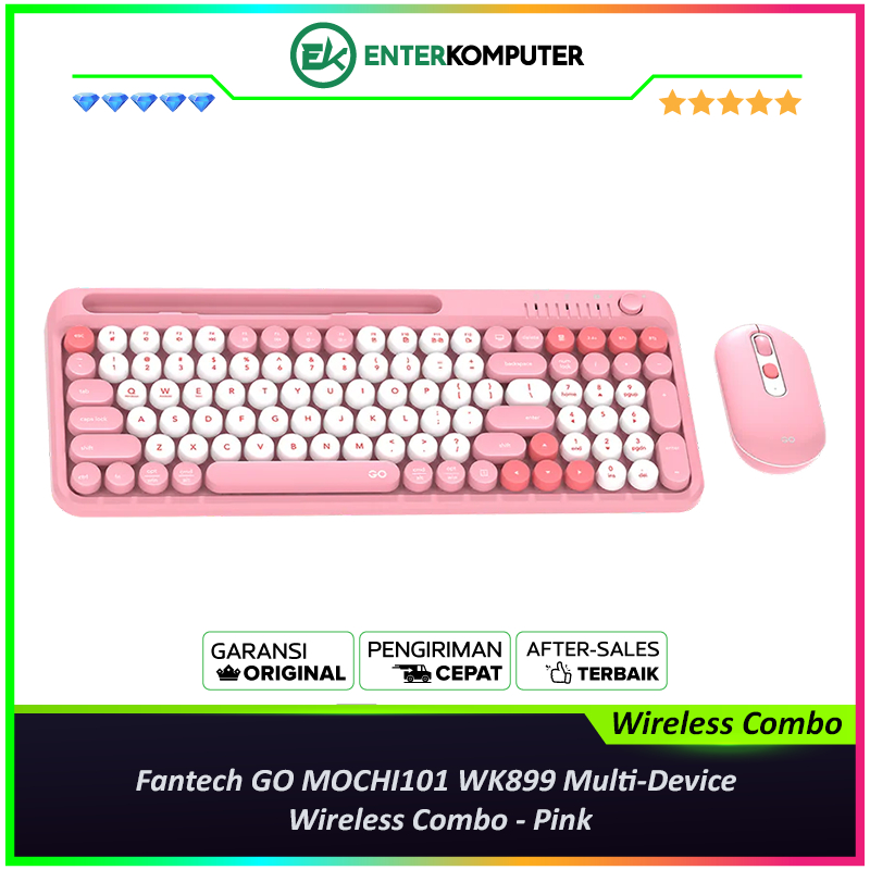 Fantech GO MOCHI101 WK899 Multi-Device Wireless Combo - สีชมพู
