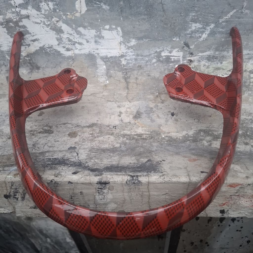 MERAH Scoopy s12 thailand คาร์บอน wtp จุ่มเหล็กจัดฟัน motif หกเหลี่ยมสีแดง