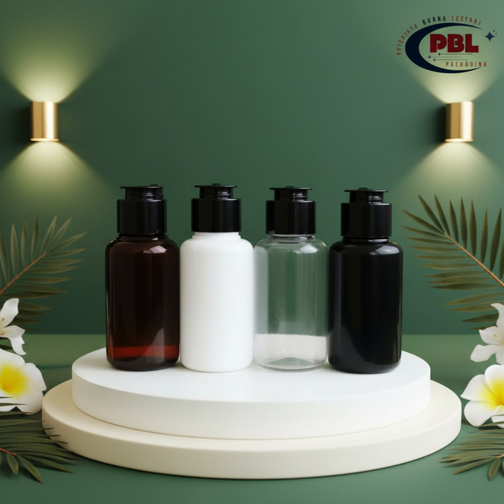 60ml Tubular Mushroom Fliptop Bottle / 60ml Toner Bottle / 60ml Tubular Neck PET Bottle 24 Black Mus