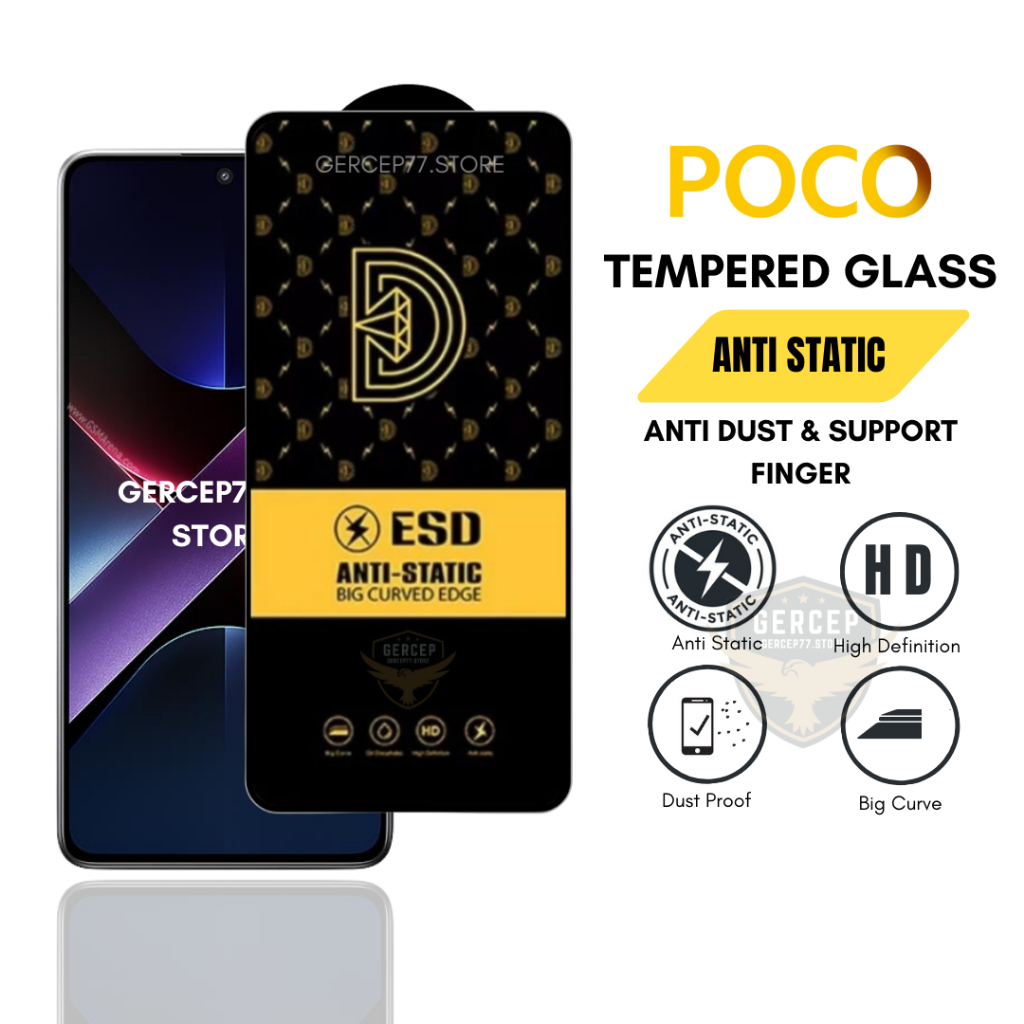 กระจกนิรภัย HD Anti Static Poco X7 Pro 5G X6 Pro 5G X6 5G X6 Neo 5G Anti Scratch Anti Dust Support ก