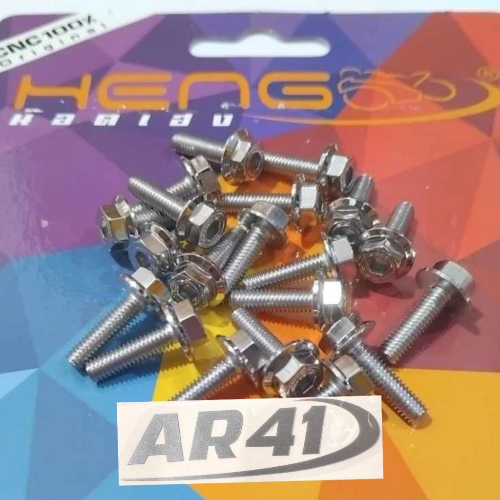 กลอนน๊อต ขนาด M4X15 รุ่นหกเหลี่ยม Original HENG THAILAND