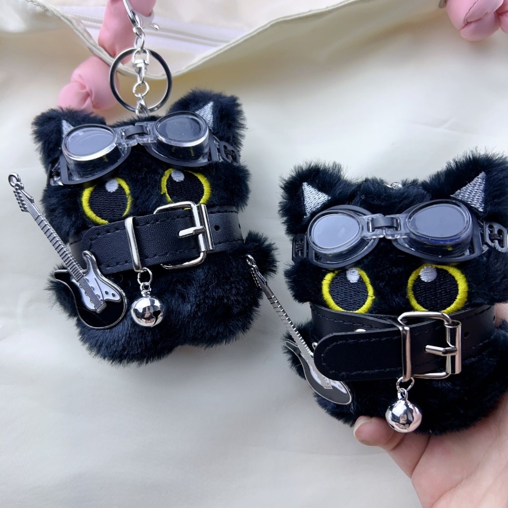 GANTUNGAN Cat Keychain Black Cat Doll Bag พวงกุญแจ Black Cat Bagcharm