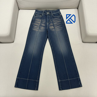 DK DENIM Celana Highwaist Loose Jeans Wanita Lipat Lebar Korean Style - Straight Jeans Baggy Stretch Soft - Celana Panjang Wanita
