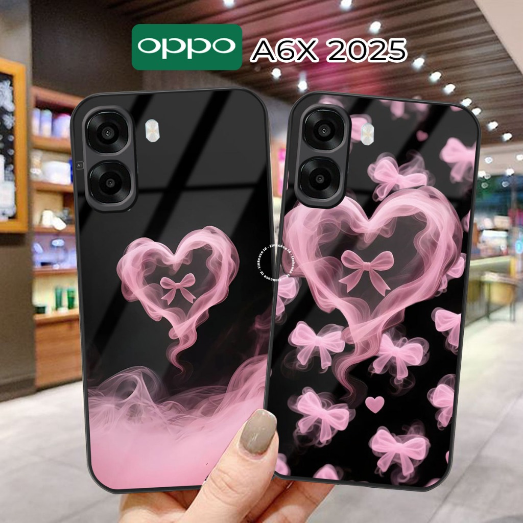 HP ล่าสุด Oppo A6x Glass Softcase กล้องป้องกันเคสโทรศัพท์ [LL77] เคสโทรศัพท์ Oppo A6x