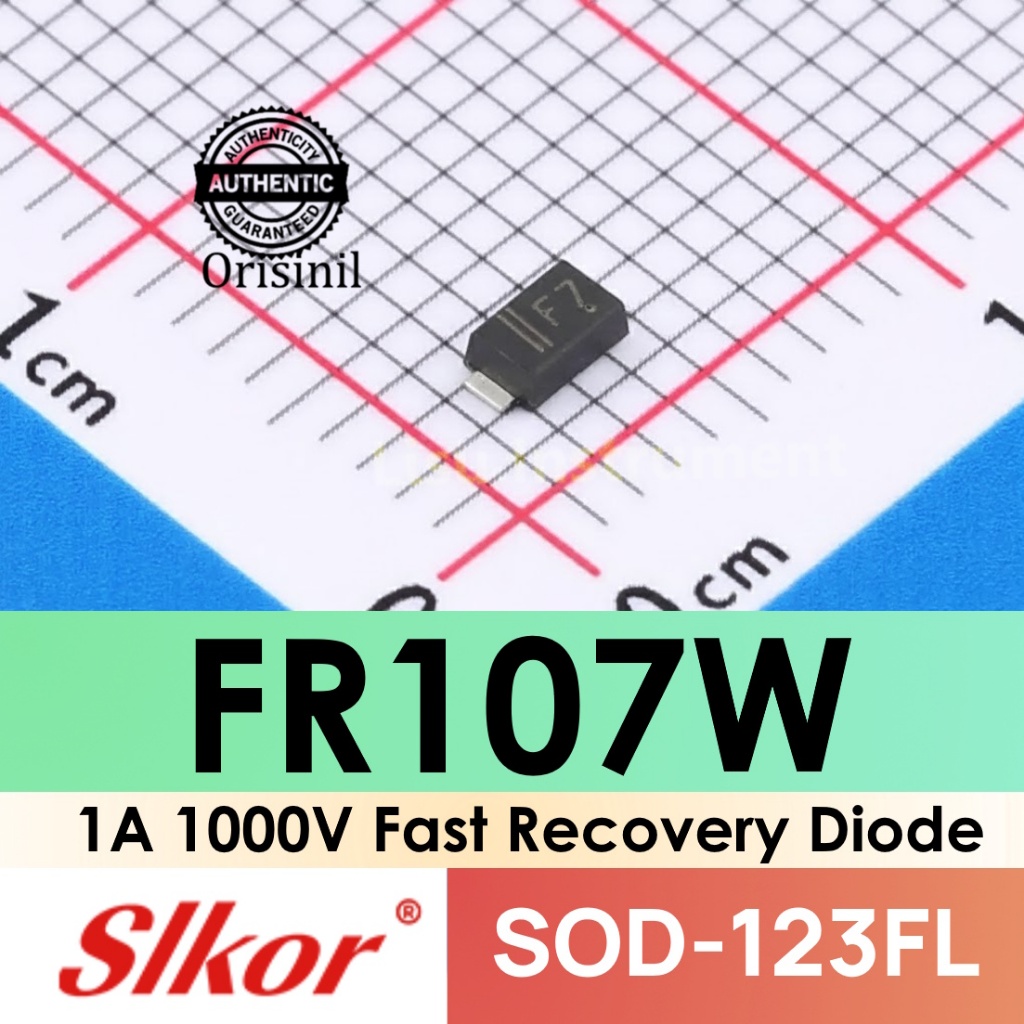 FR107W 1A 1000V ไดโอดการกู้คืนอย่างรวดเร็ว FR107 F7 SOD-123FL Slkor
