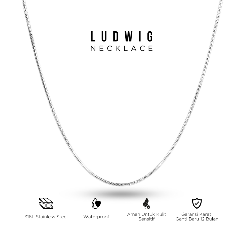 PROJECT NINETYSEVEN - สร้อยคอ LUDWIG - สร้อยคอผู้ชายและผู้หญิงที่หรูหรา หรูหรา กันสนิม - TMP