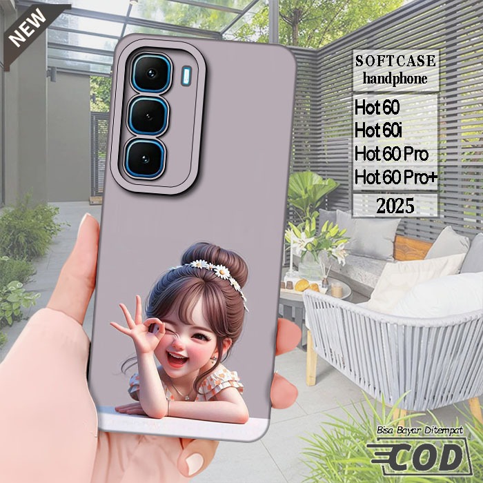 เคส Infinix Hot 60 - Infinix Hot 60i - Hot 60 Pro - Hot 60 Pro Plus - เคสซิลิโคนสีดําใสสุดเท่