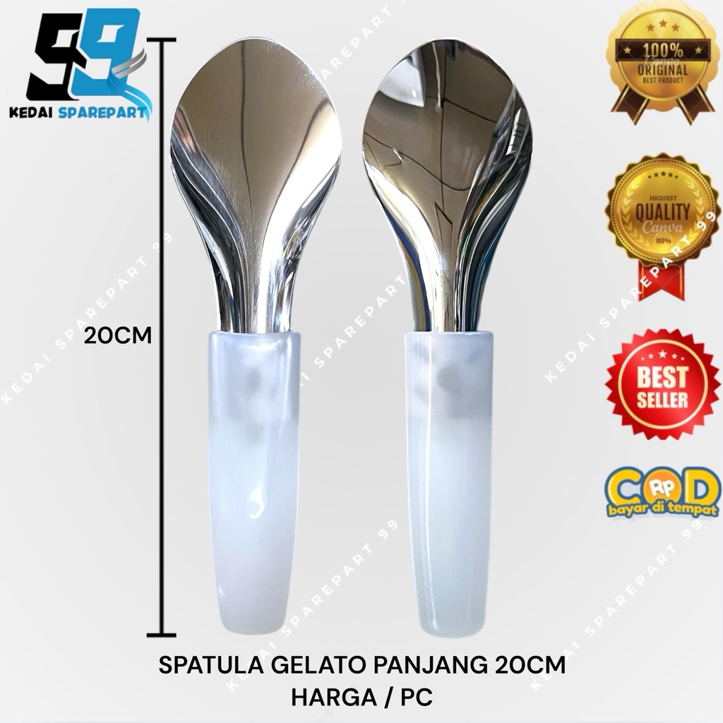 SHORT GELATO SPATULA 20CM | ยาว 20 ซม. GELATO SPATULA | SCOOP GELATO 20CM | GELATO SPATULA พร้อมด้าม