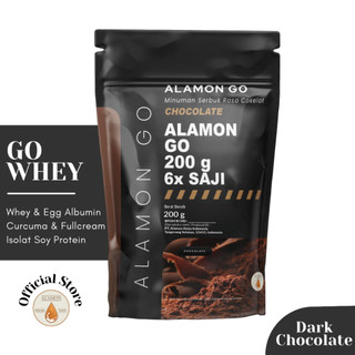 Alamon GO - Kombinasi Whey Protein, Isolat Soy Protein, Egg Albumin, Curcuma - 6x Serving - 200 gram