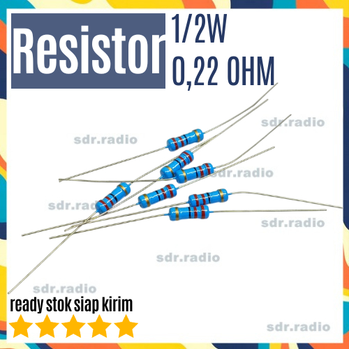 ตัวต้านทาน 1/2w 0R22 0.22r เดิม 0.22 โอห์ม 1/2 วัตต์ 0.22 r โอห์ม w 0.5w R 0.5watt 0.5 1/2 วัตต์ 0r2